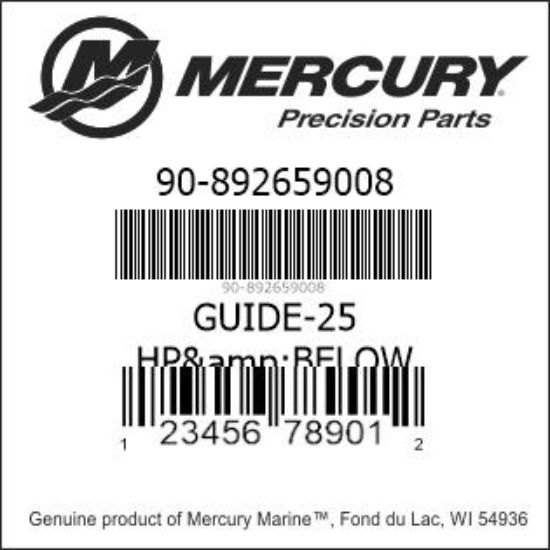 Bar codes for Mercury Marine part number 90-892659008