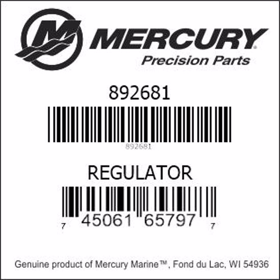 Bar codes for Mercury Marine part number 892681