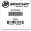 Mercury Marine part number 26-892683 SEAL Bar codes for Mercury Marine part number 26-892683