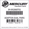 Bar codes for Mercury Marine part number 84-892868T01