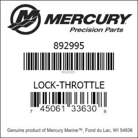 Bar codes for Mercury Marine part number 892995