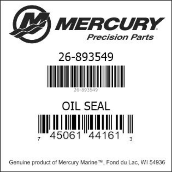 Bar codes for Mercury Marine part number 26-893549