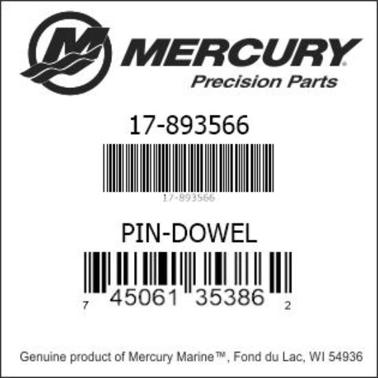 Bar codes for Mercury Marine part number 17-893566