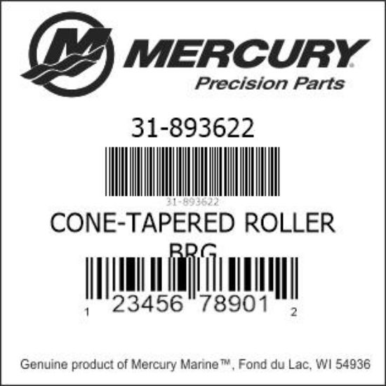 Bar codes for Mercury Marine part number 31-893622
