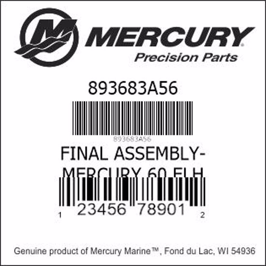 Bar codes for Mercury Marine part number 893683A56