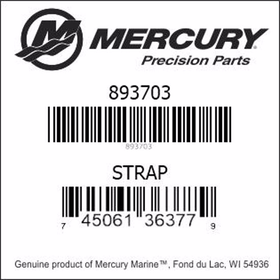 Bar codes for Mercury Marine part number 893703