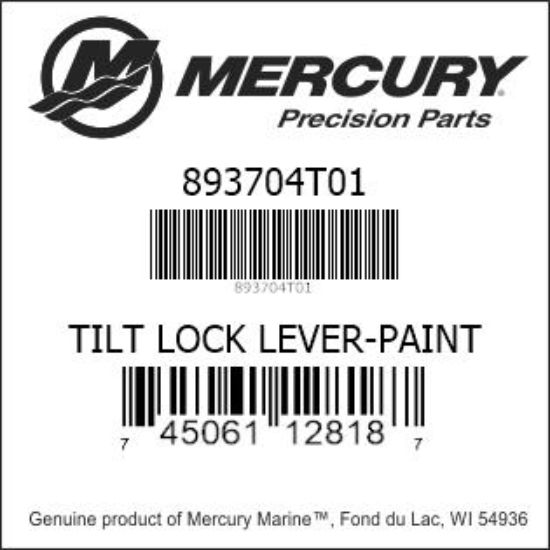 Bar codes for Mercury Marine part number 893704T01