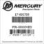 Mercury Marine part number 17-893709 PIN-GROOVED Bar codes for Mercury Marine part number 17-893709