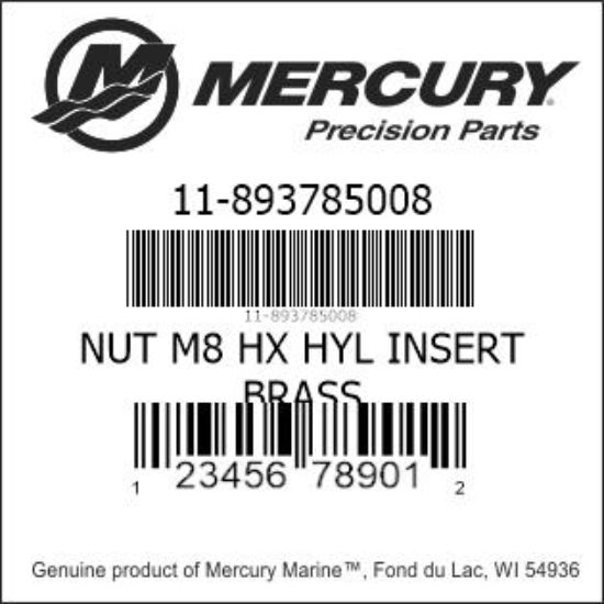 Bar codes for Mercury Marine part number 11-893785008