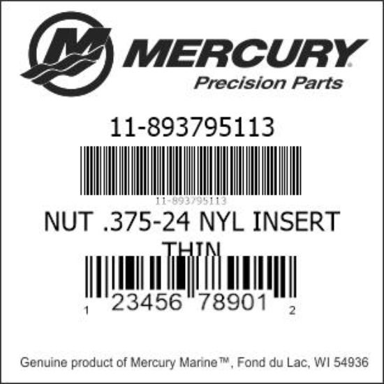 Bar codes for Mercury Marine part number 11-893795113