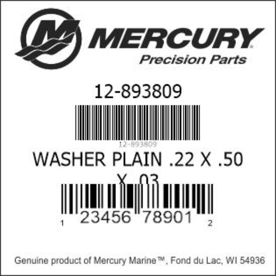 Bar codes for Mercury Marine part number 12-893809