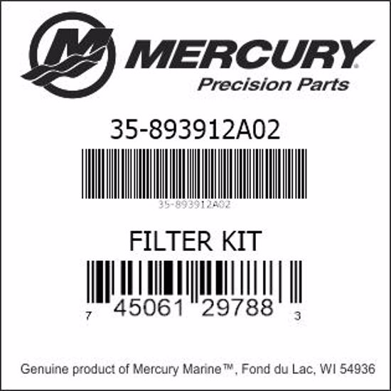 Bar codes for Mercury Marine part number 35-893912A02