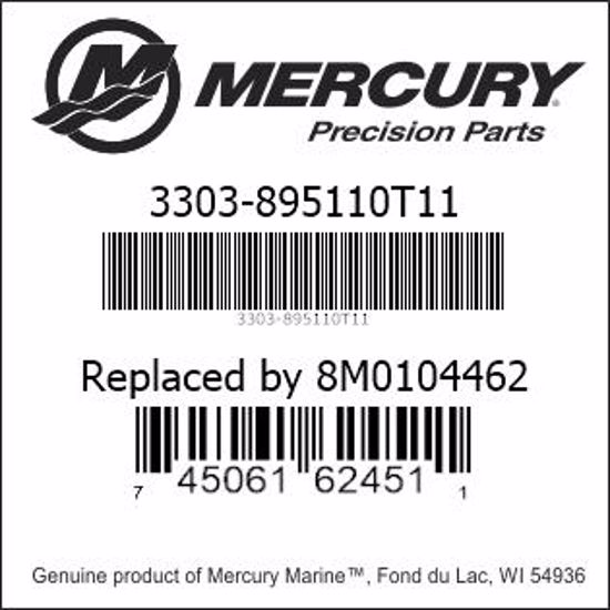 Bar codes for Mercury Marine part number 3303-895110T11