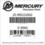 Mercury Marine part number 25-895132002 O RING Bar codes for Mercury Marine part number 25-895132002