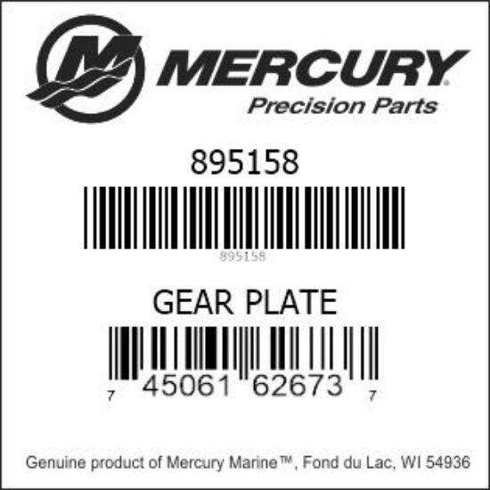 Bar codes for Mercury Marine part number 895158