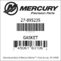 Bar codes for Mercury Marine part number 27-895235