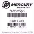 Bar codes for Mercury Marine part number 79-895283Q43