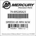 Bar codes for Mercury Marine part number 79-895285A23