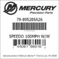 Bar codes for Mercury Marine part number 79-895285A26