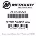 Bar codes for Mercury Marine part number 79-895285A28