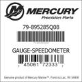 Bar codes for Mercury Marine part number 79-895285Q08