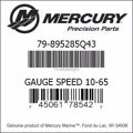 Bar codes for Mercury Marine part number 79-895285Q43