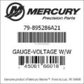 Bar codes for Mercury Marine part number 79-895286A21