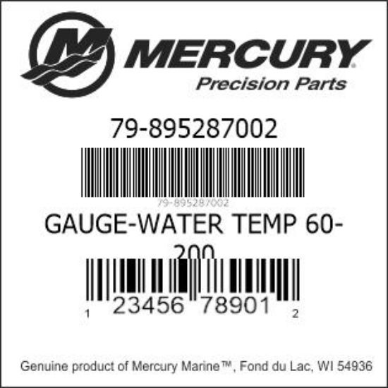 Bar codes for Mercury Marine part number 79-895287002