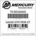 Bar codes for Mercury Marine part number 79-895288A05