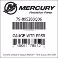 Bar codes for Mercury Marine part number 79-895288Q06