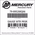 Bar codes for Mercury Marine part number 79-895288Q66