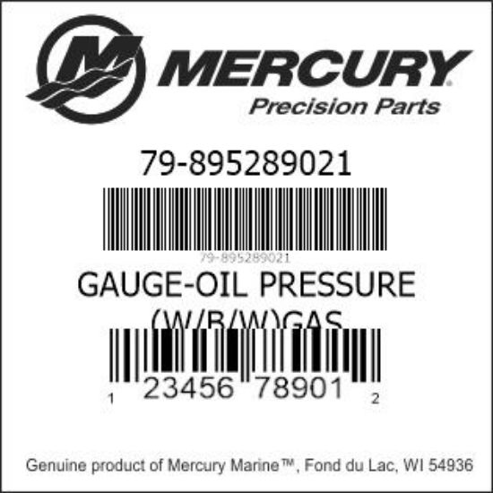Bar codes for Mercury Marine part number 79-895289021