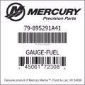 Bar codes for Mercury Marine part number 79-895291A41