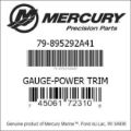 Bar codes for Mercury Marine part number 79-895292A41