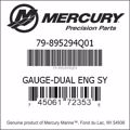 Bar codes for Mercury Marine part number 79-895294Q01