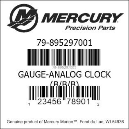 Bar codes for Mercury Marine part number 79-895297001