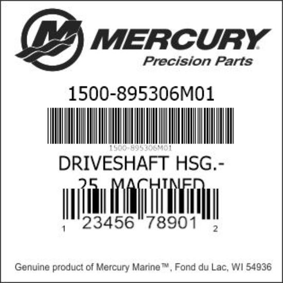Bar codes for Mercury Marine part number 1500-895306M01