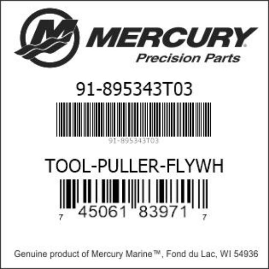Bar codes for Mercury Marine part number 91-895343T03