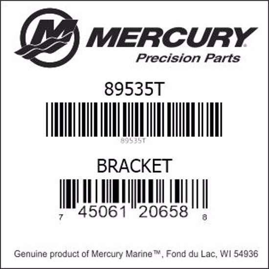 Bar codes for Mercury Marine part number 89535T