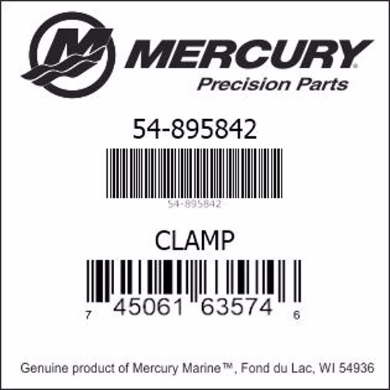 Bar codes for Mercury Marine part number 54-895842