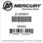 Mercury Marine part number 25-895854 ORING Bar codes for Mercury Marine part number 25-895854