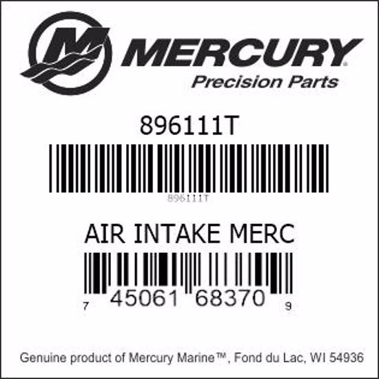 Bar codes for Mercury Marine part number 896111T