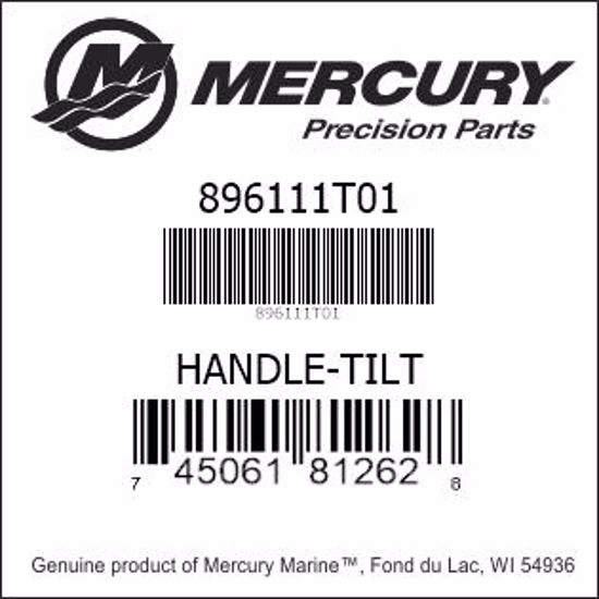 Bar codes for Mercury Marine part number 896111T01