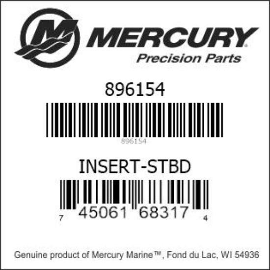Bar codes for Mercury Marine part number 896154