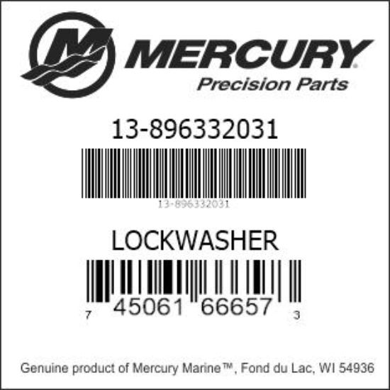 Bar codes for Mercury Marine part number 13-896332031