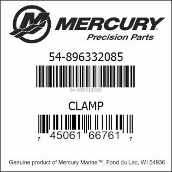 Bar codes for Mercury Marine part number 54-896332085