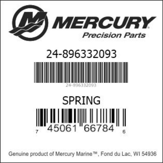 Bar codes for Mercury Marine part number 24-896332093