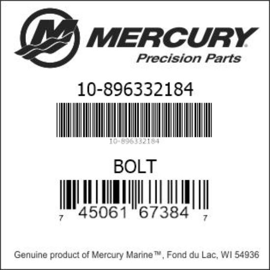Bar codes for Mercury Marine part number 10-896332184