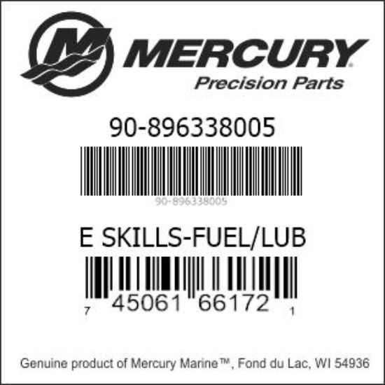 Bar codes for Mercury Marine part number 90-896338005