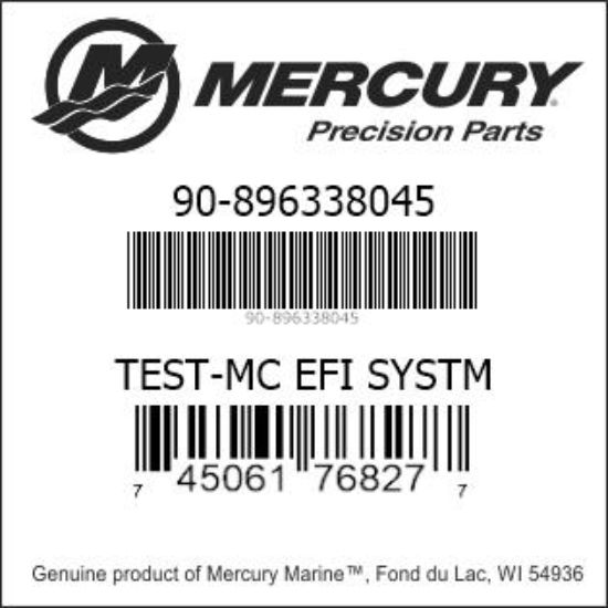 Bar codes for Mercury Marine part number 90-896338045